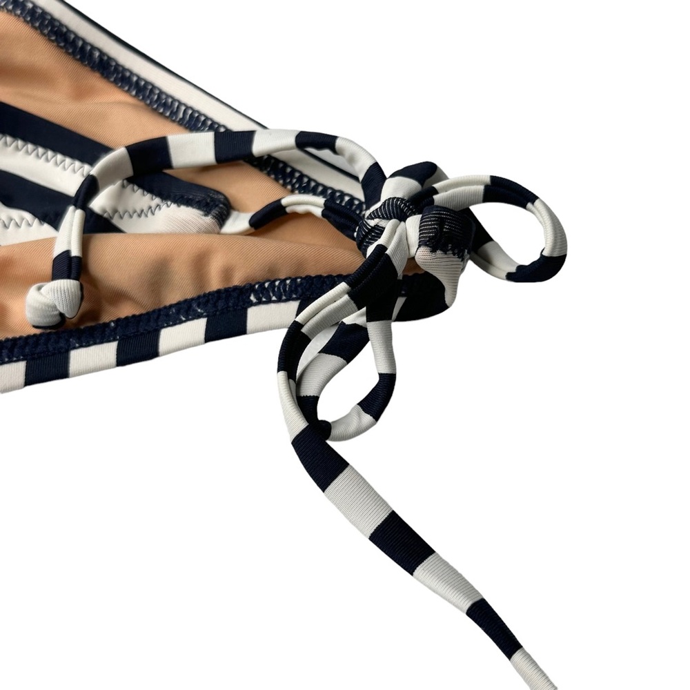 J. Crew Bikini Bottom XL String Stripe Navy Ivory - Picture 7 of 8
